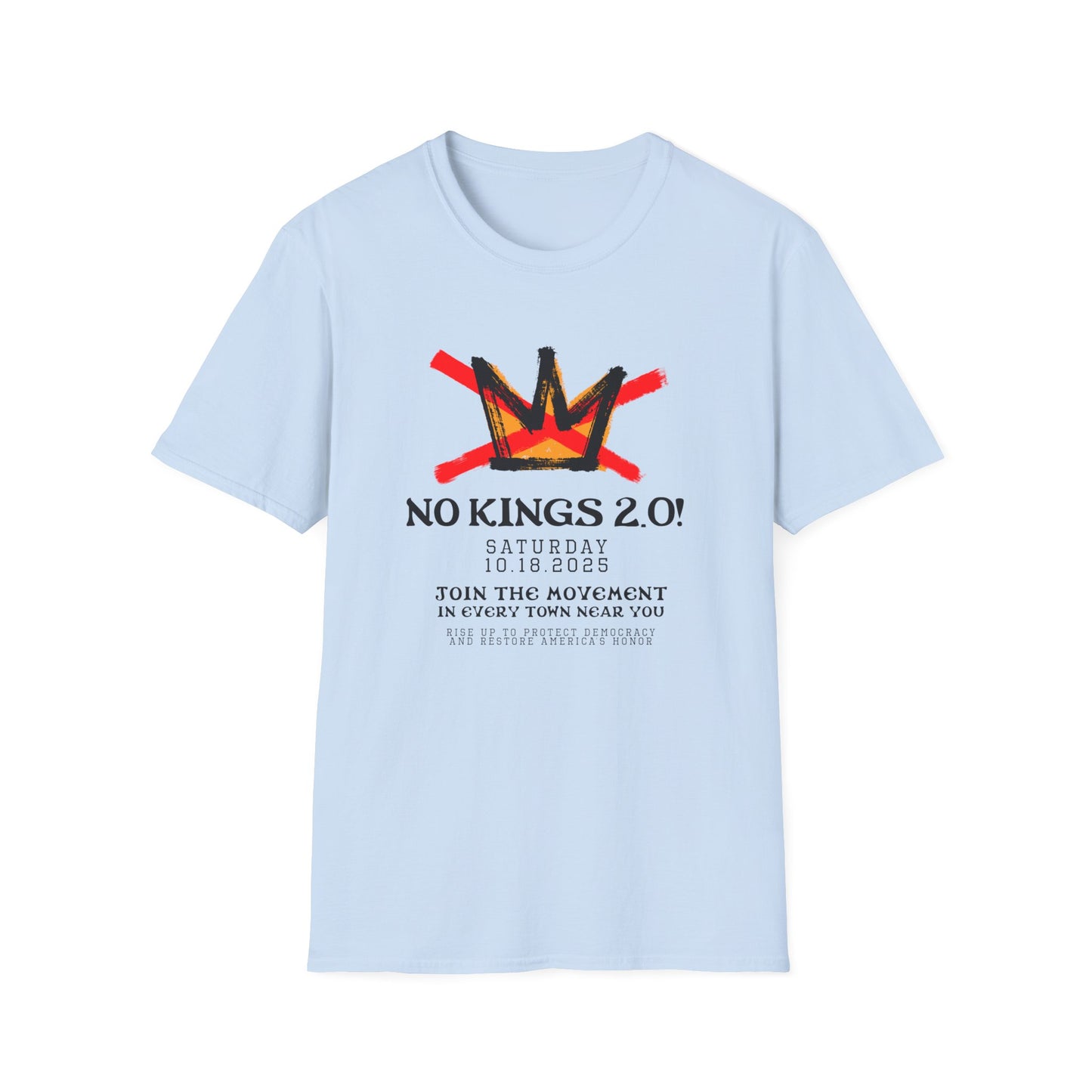 "No Kings 2.0: Declaration on Back"