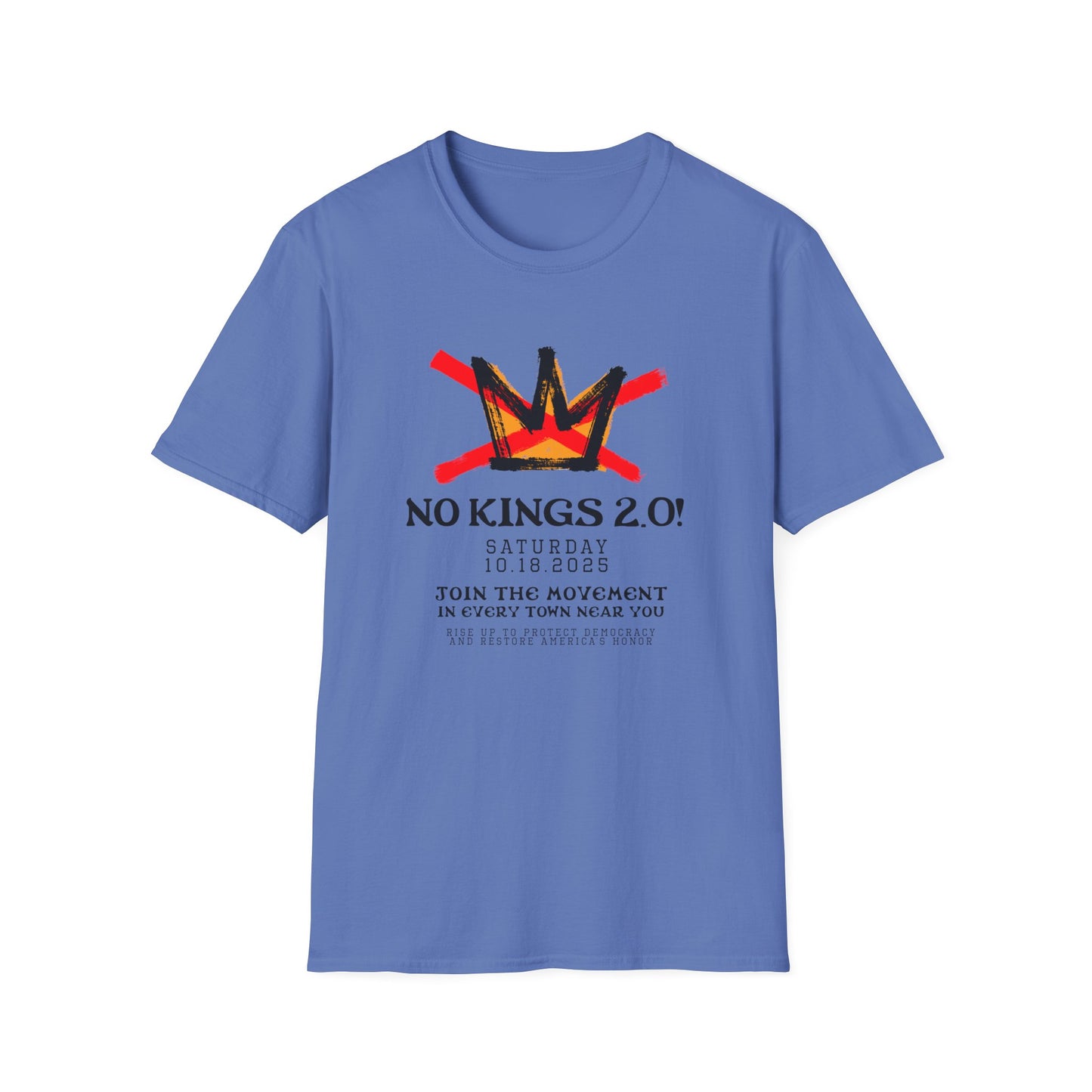 "No Kings 2.0: Declaration on Back"