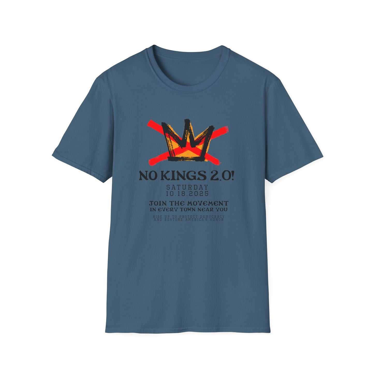 "No Kings 2.0: Declaration on Back"