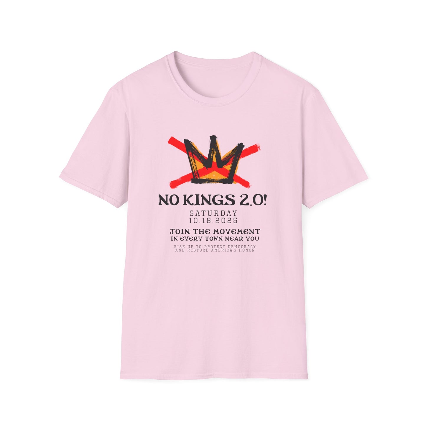 "No Kings 2.0: Declaration on Back"