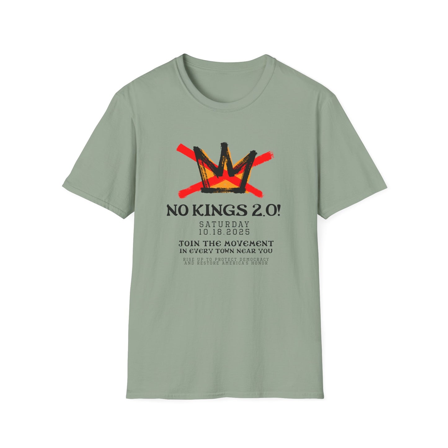 "No Kings 2.0: Declaration on Back"