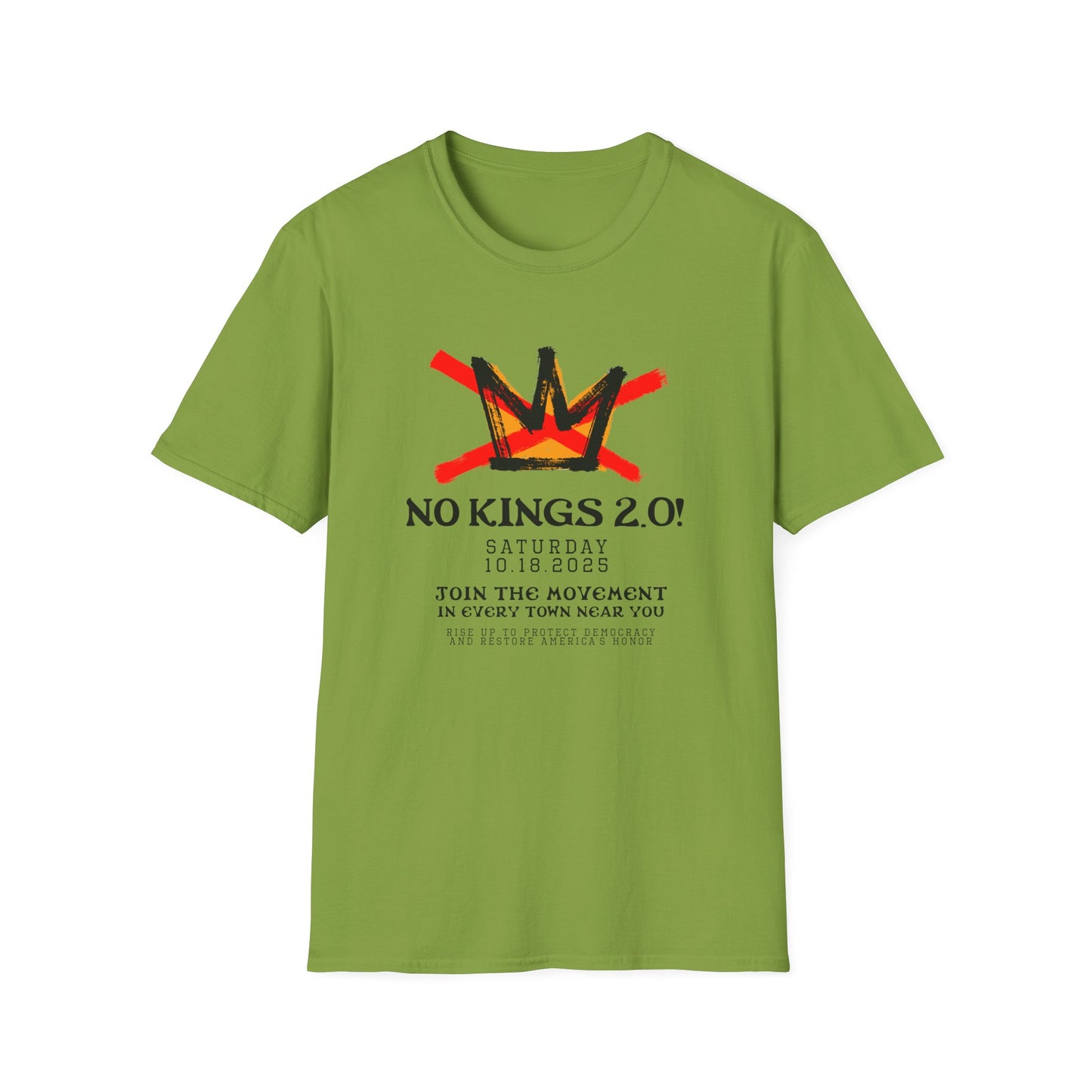 "No Kings 2.0: Declaration on Back"