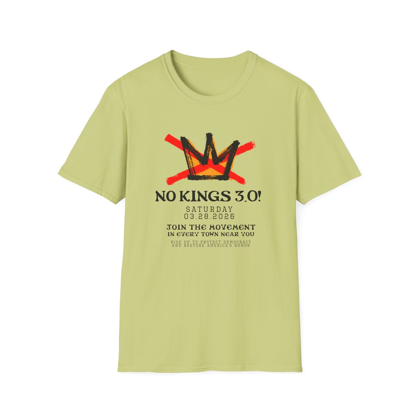"No Kings 3.0: Declaration on Back"