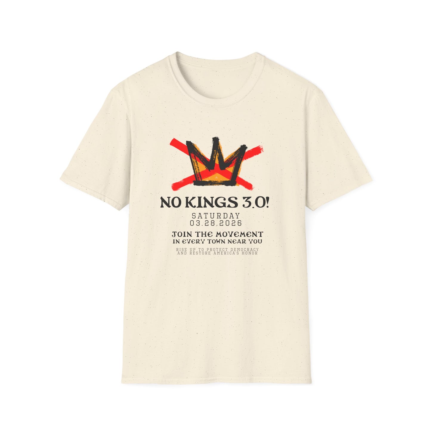 "No Kings 3.0: Declaration on Back"