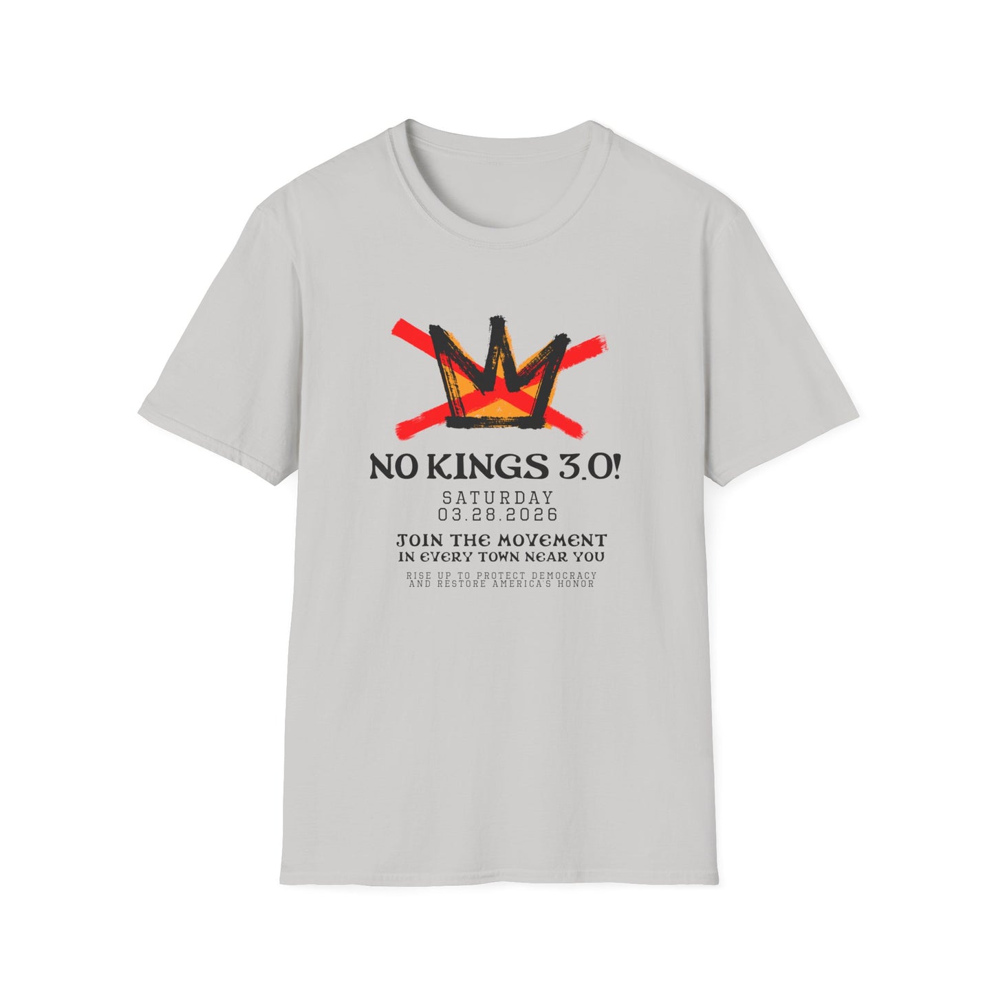"No Kings 3.0: Declaration on Back"