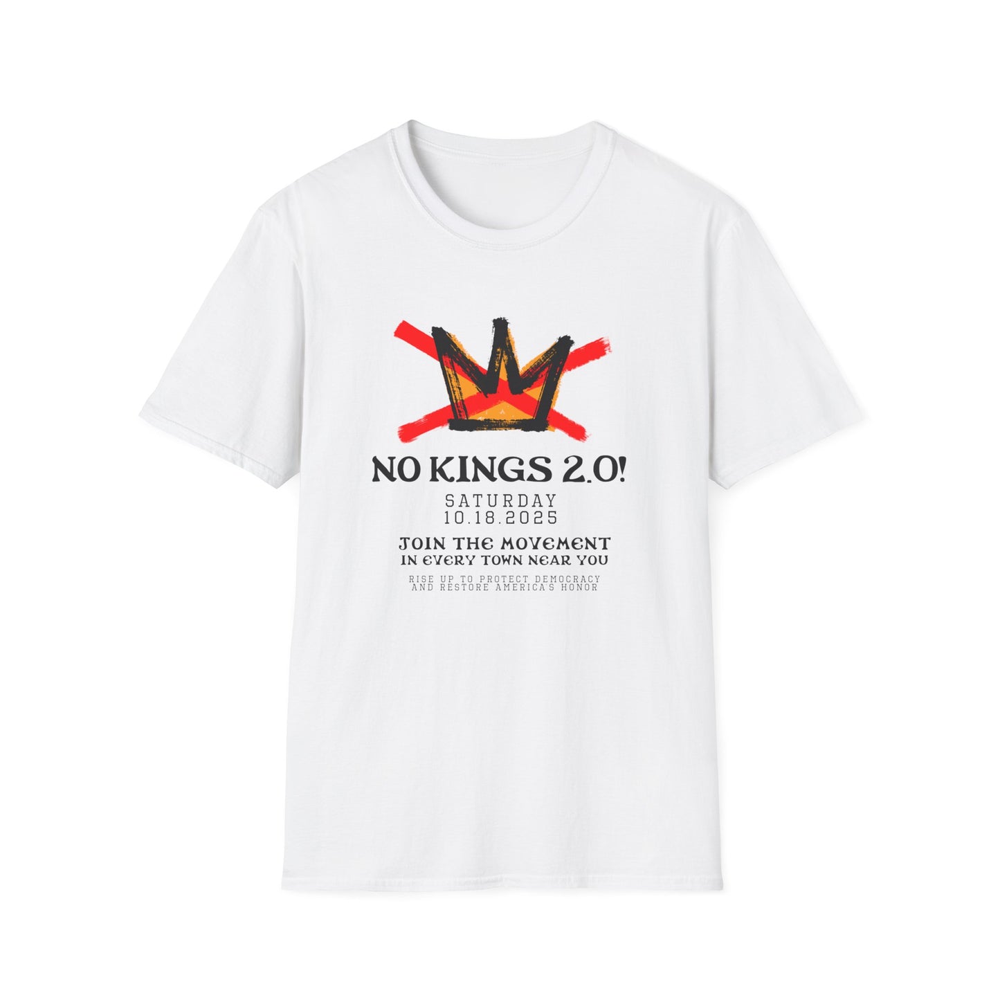 "No Kings 2.0: Declaration on Back"