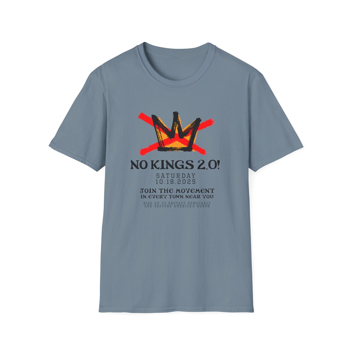 "No Kings 2.0: Declaration on Back"