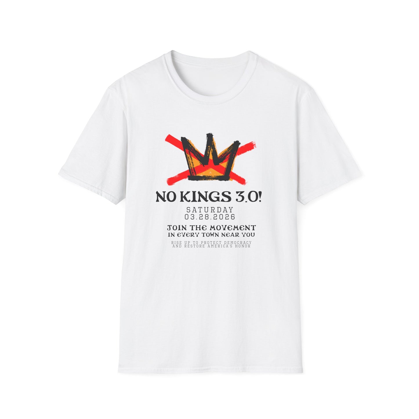 "No Kings 3.0: Declaration on Back"