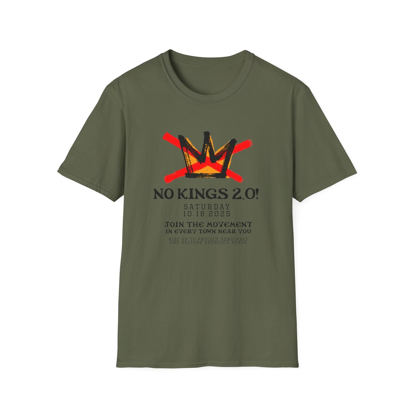 "No Kings 2.0: Declaration on Back"